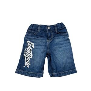 Y2K Kids‎ Southpole Blue Denim Shorts Size 3T Graphic Logo Streetwear Fashion